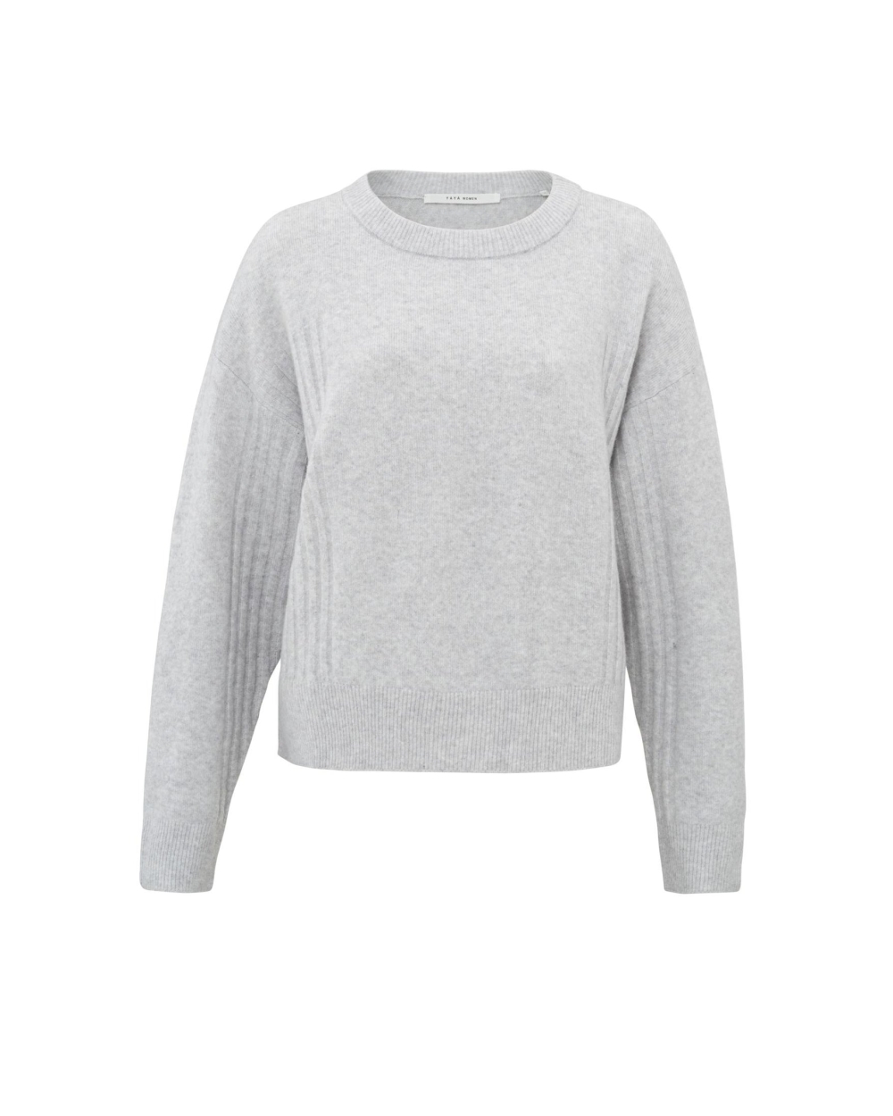 TRUI MET RIBDETAIL GRIJS