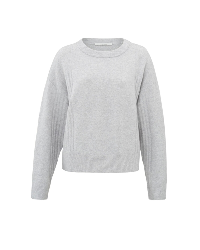 TRUI MET RIBDETAIL GRIJS