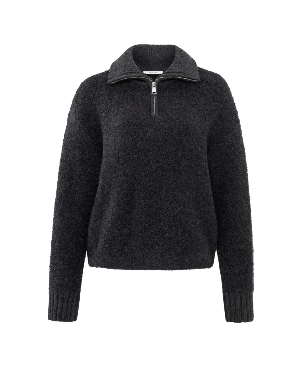 BOUCLE SWEATER MET RITS ANTRACITE