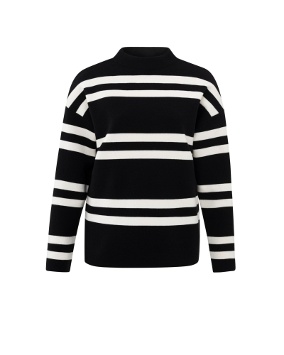 GESTREEPTE SWEATER ZWART