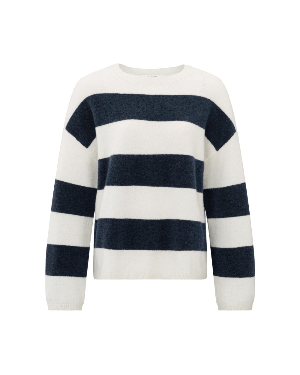 OVERSIZED TRUI MET STREPEN BLAUW
