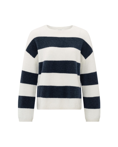 OVERSIZED TRUI MET STREPEN BLAUW
