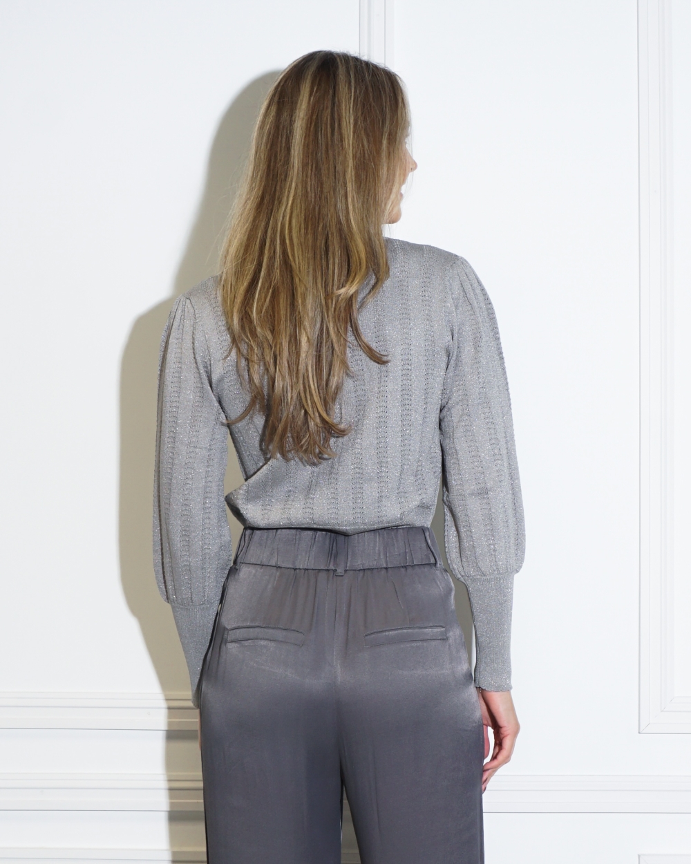 LUREX SWEATER GRIJS