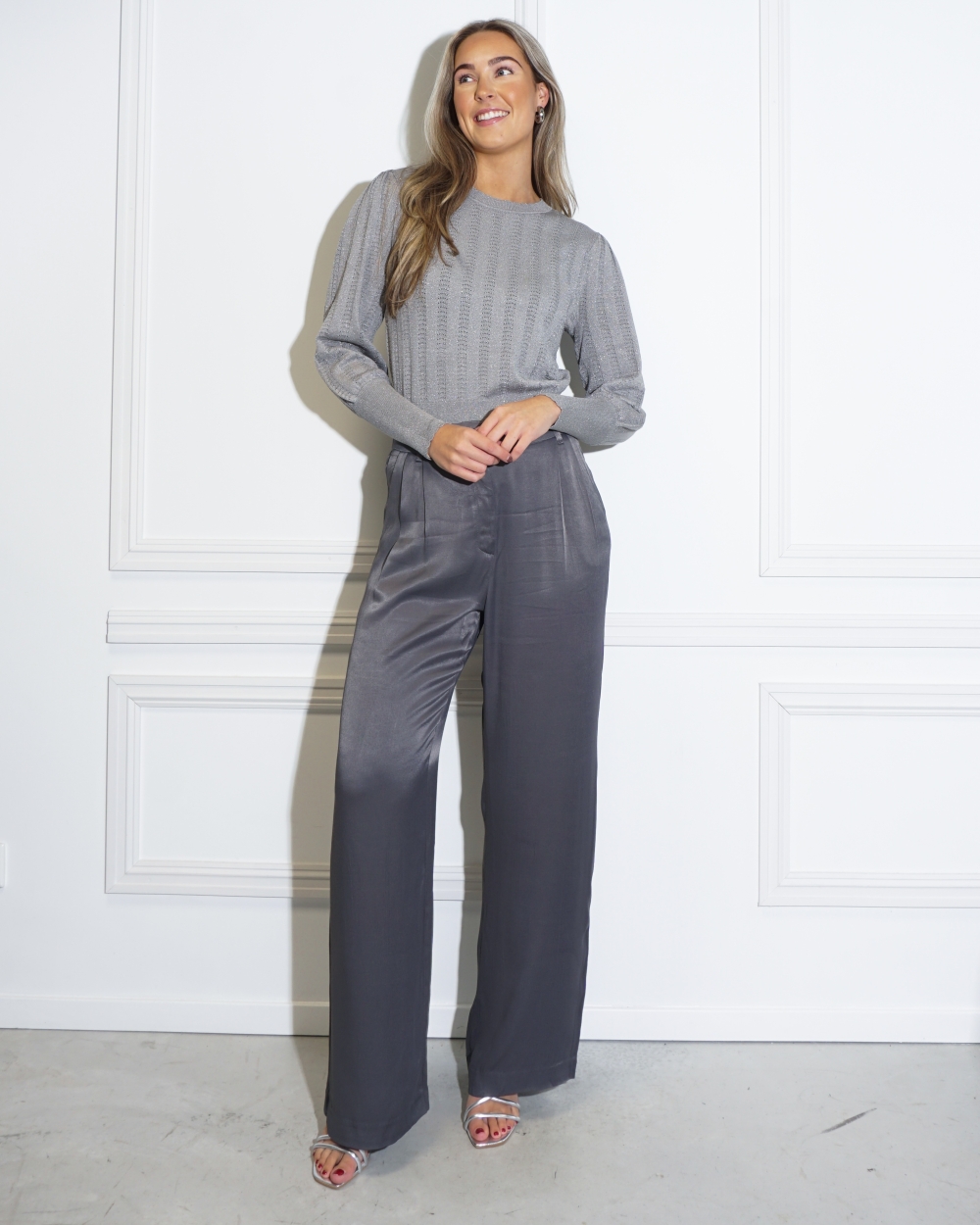 LUREX SWEATER GRIJS