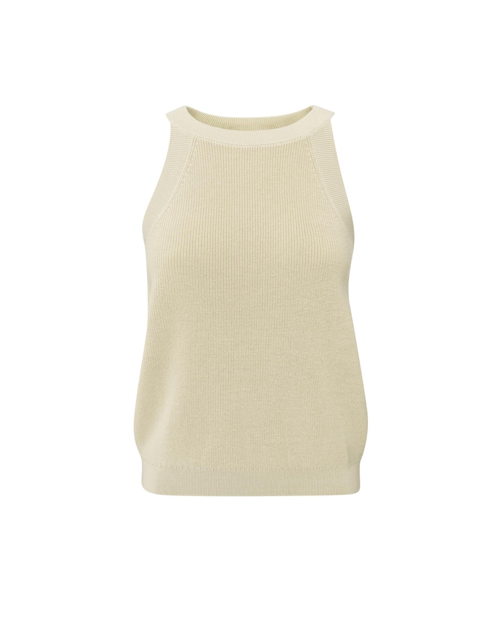 TANKTOP MET HOGE HALS BEIGE