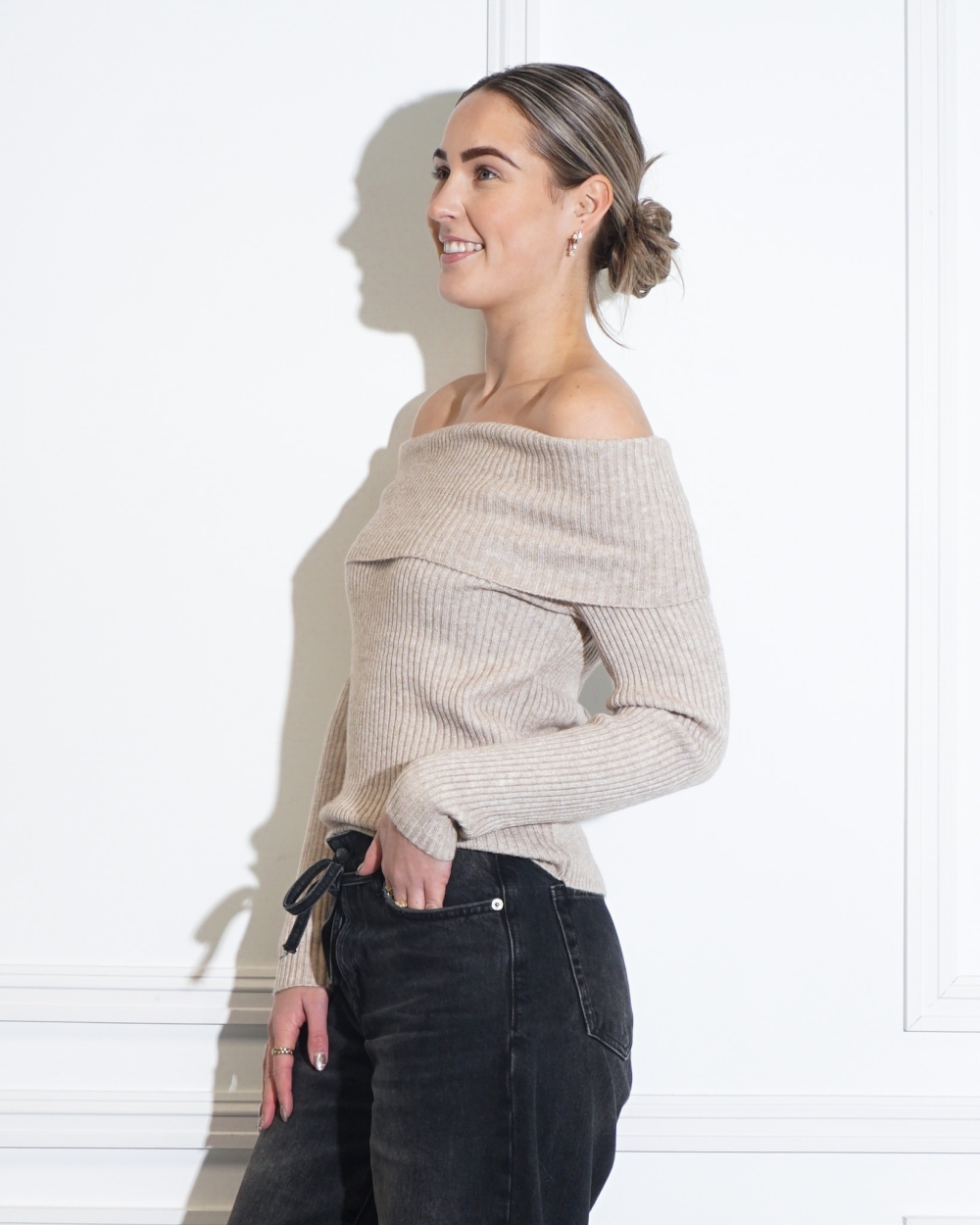 TRUI KATIA OFFSHOULDER BEIGE