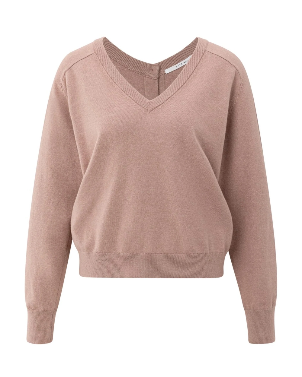 TRUI MET V-HALS EN KNOOPDETAIL MAUVE