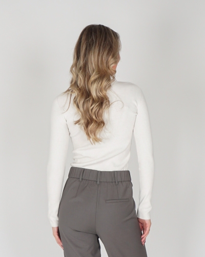 RIBBED TOP MET COL WIT