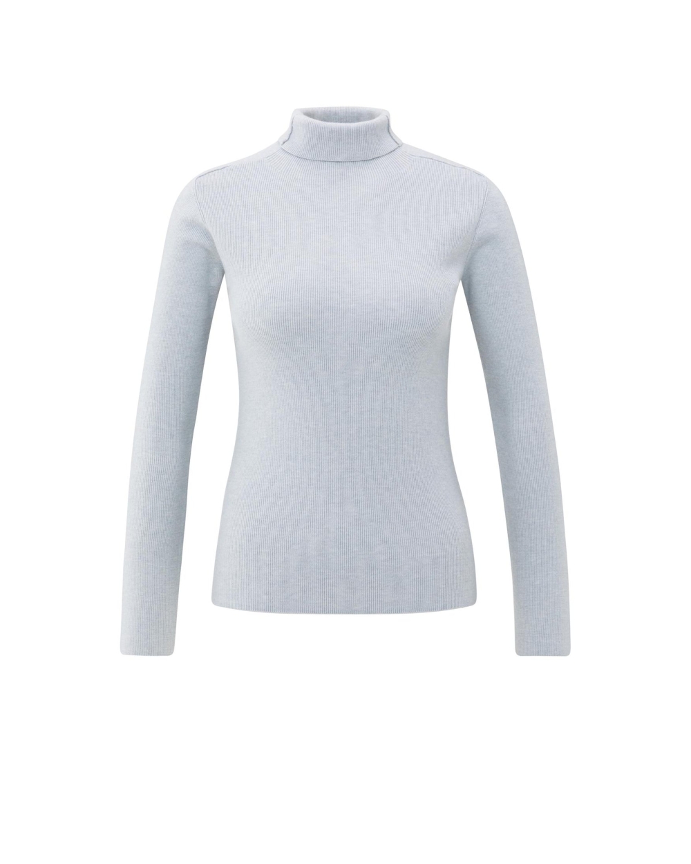 RIBBED TOP MET COL LICHTBLAUW