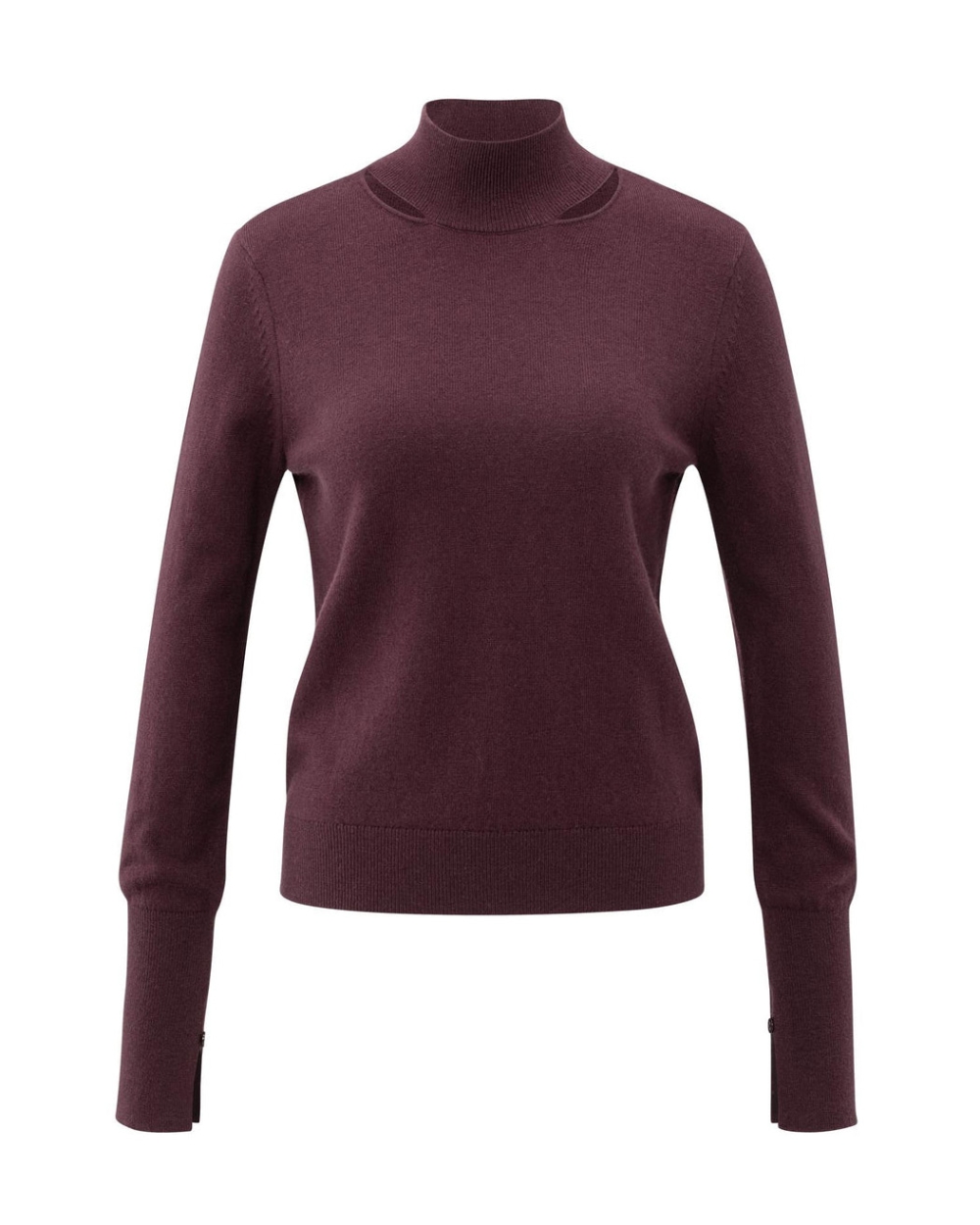 TRUI MET CUT-OUT HALS AUBERGINE