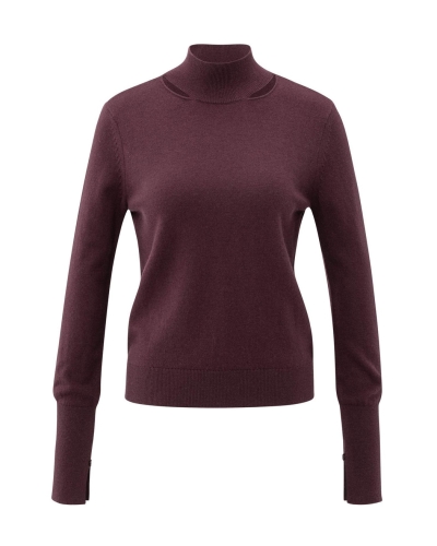 TRUI MET CUT-OUT HALS AUBERGINE