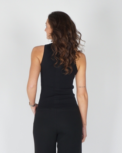TANKTOP MET STRASS ZWART