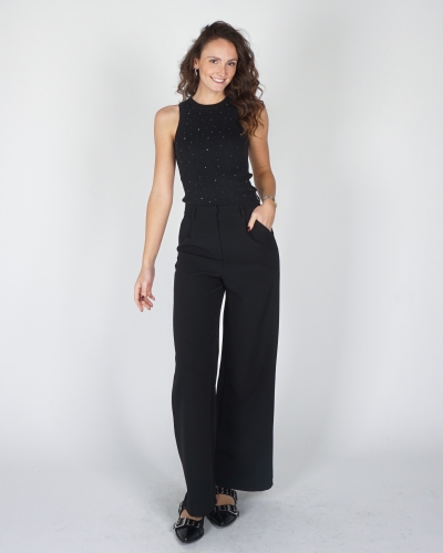 TANKTOP MET STRASS ZWART