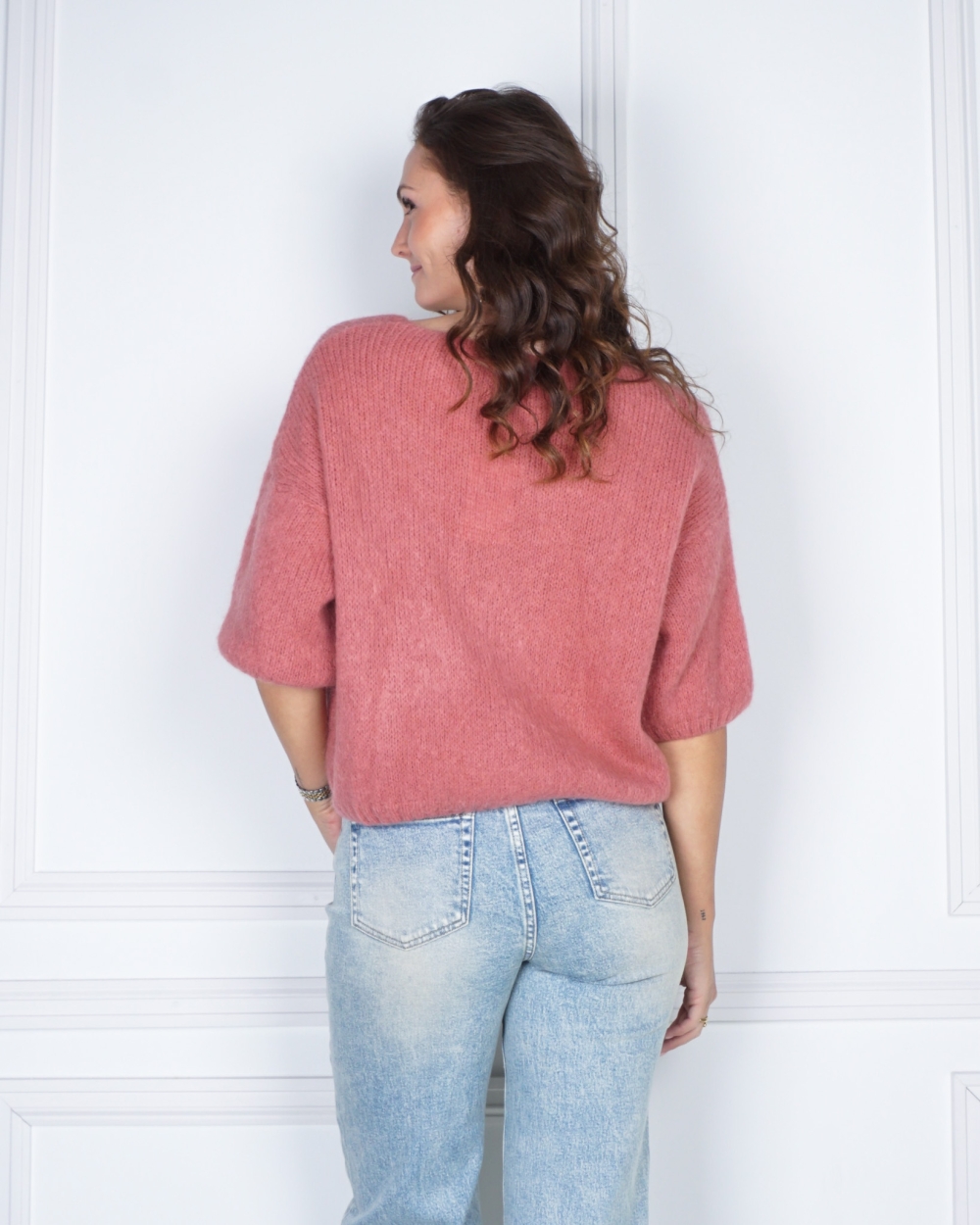 BASIC V-HALS TRUI PEACH