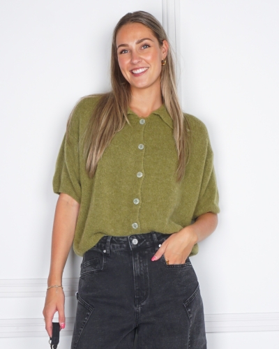 Gossip KNITTED POLO GROEN