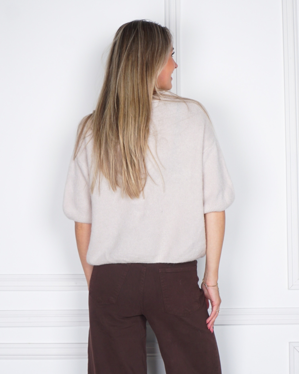 KNITTED POLO BEIGE