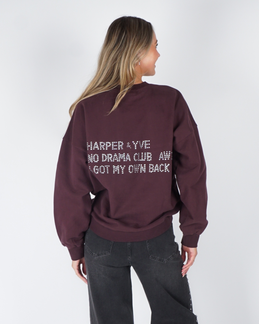 SWEATER RHINESTONE PLUM 