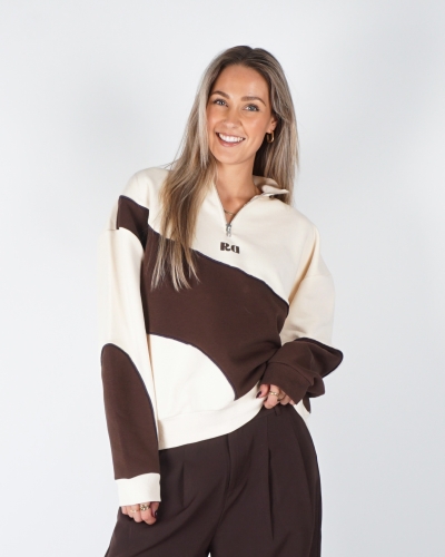 Refined Department OVERSIZED SWEATER FADEY BEIGE/BRUIN