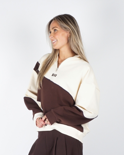 Refined Department OVERSIZED SWEATER FADEY BEIGE/BRUIN