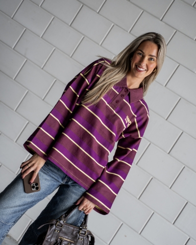 Harper & Yve SWEATER POLLIE STREPEN BORDEAUX