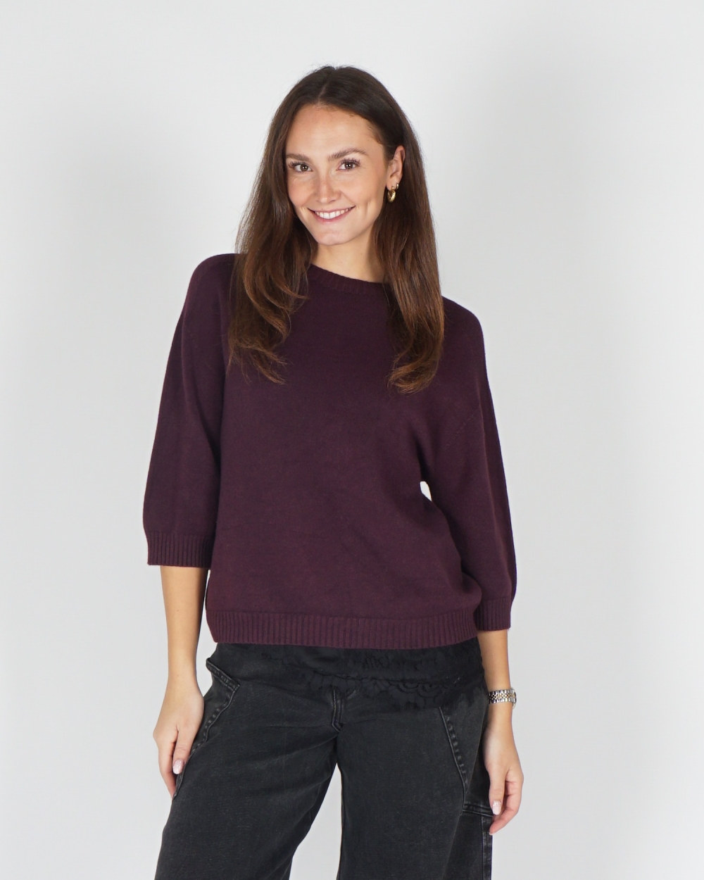 BASIC KNIT AUBERGINE