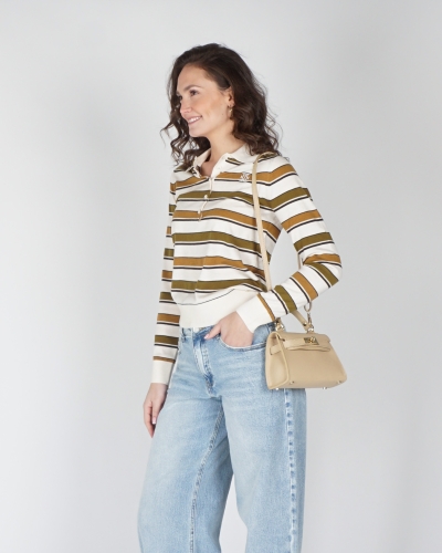 Josh V POLO AUDREY OLIJF GROEN STRIPE