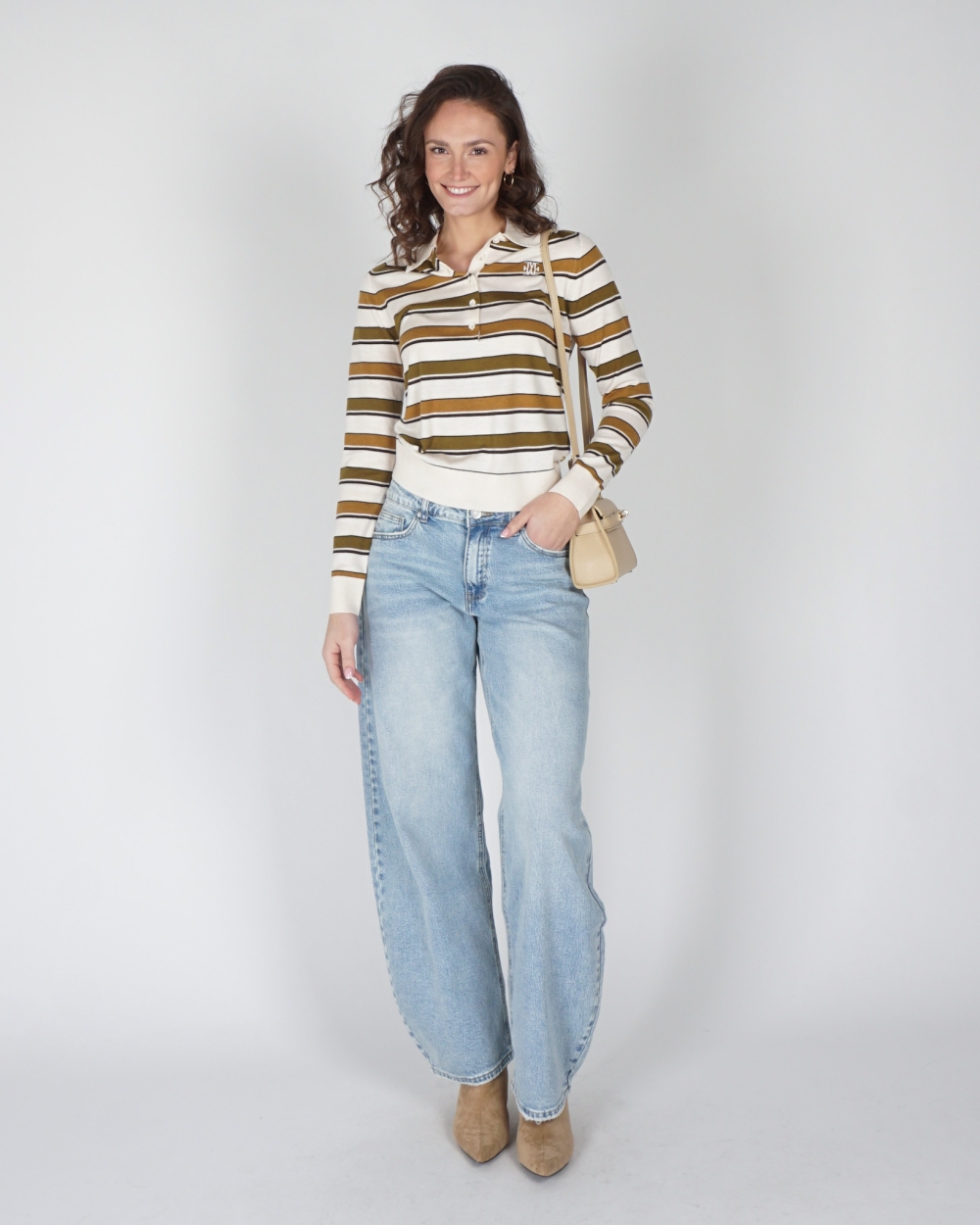 POLO AUDREY OLIJF GROEN STRIPE