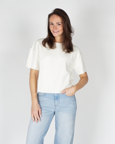 YAYA SWEATER MET KORTE MOUWEN ECRU