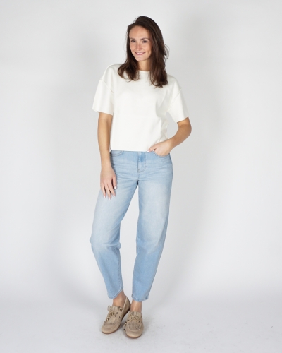 SWEATER MET KORTE MOUWEN ECRU