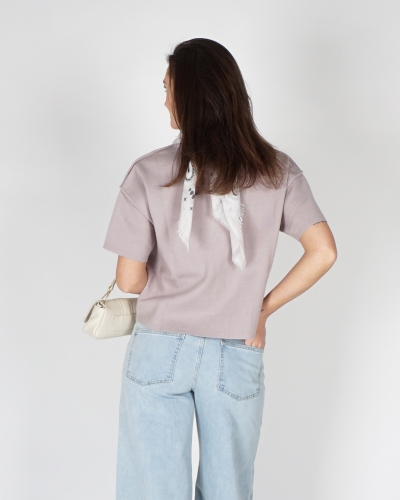 SWEATER MET KORTE MOUWEN MAUVE