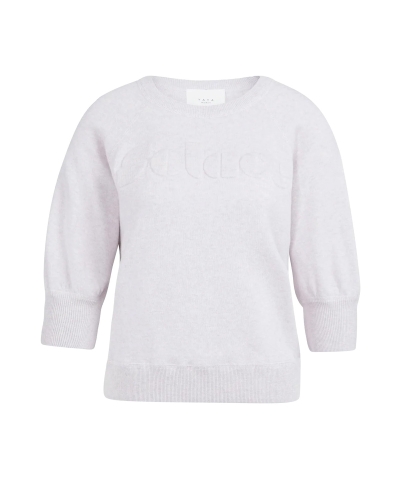 SWEATER MET GEBORDUURD ARTWORK LICHT ROZE