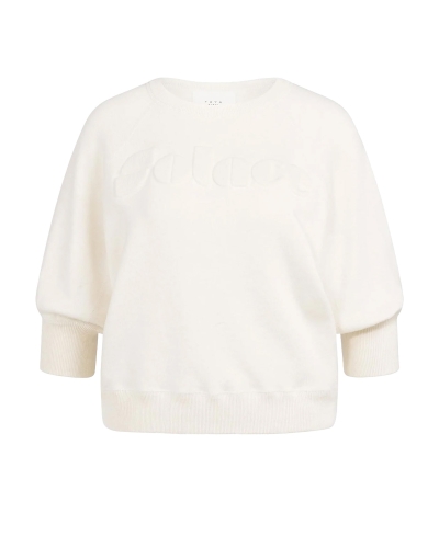 SWEATER MET GEBORDUURD ARTWORK ECRU