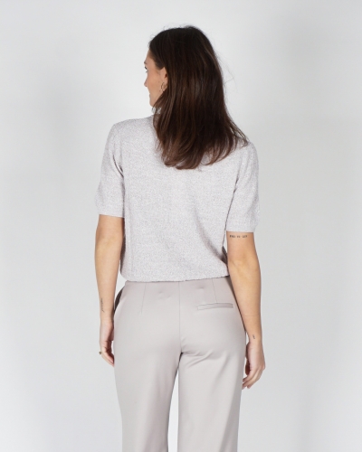 GEBREIDE TRUI MET STRUCTUUR MAUVE