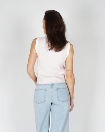 MOUWLOZE RIBTOP LICHT ROZE
