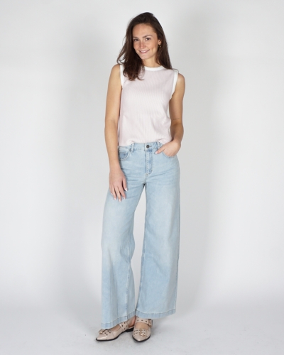 MOUWLOZE RIBTOP LICHT ROZE