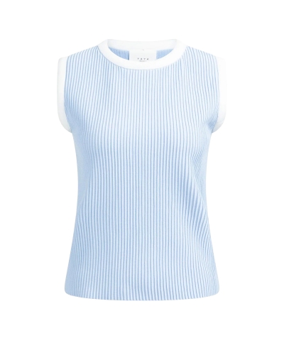 MOUWLOZE RIBTOP LICHTBLAUW