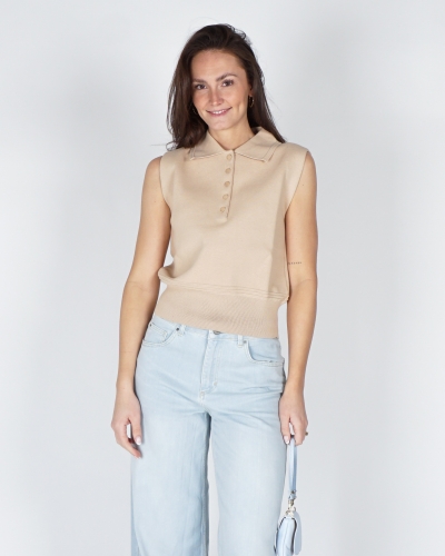 YAYA Sleeveless sweater with collar 01-000572-603