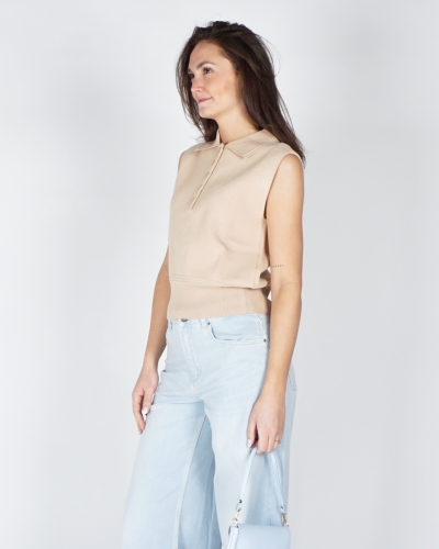 YAYA Sleeveless sweater with collar 01-000572-603