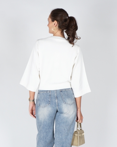 SWEATER MET WIJDE MOUWEN WIT
