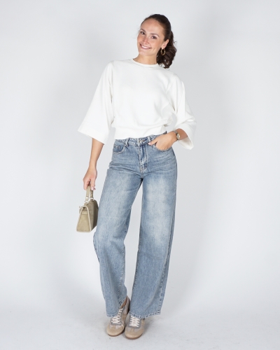 SWEATER MET WIJDE MOUWEN WIT