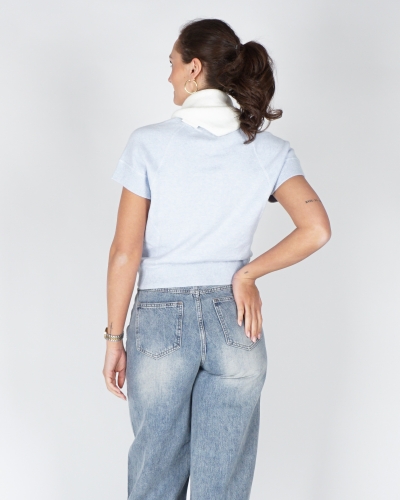 SWEATER MET NAADDETAIL BLAUW