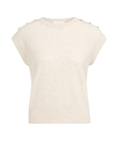 MOUWLOZE TRUI MET KNOOPDETAILS BEIGE