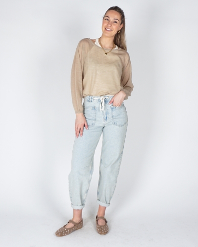 TWINSET TRUI MET SINGLET BEIGE