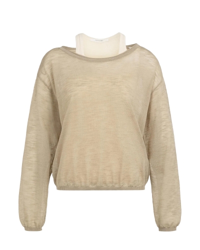 TWINSET TRUI MET SINGLET BEIGE