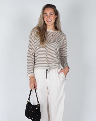 YAYA Fine knitted stripe sweater ls 01-000589-605