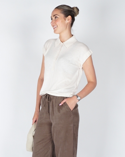 YAYA Knitted polo with cord at bott 01-000590-605