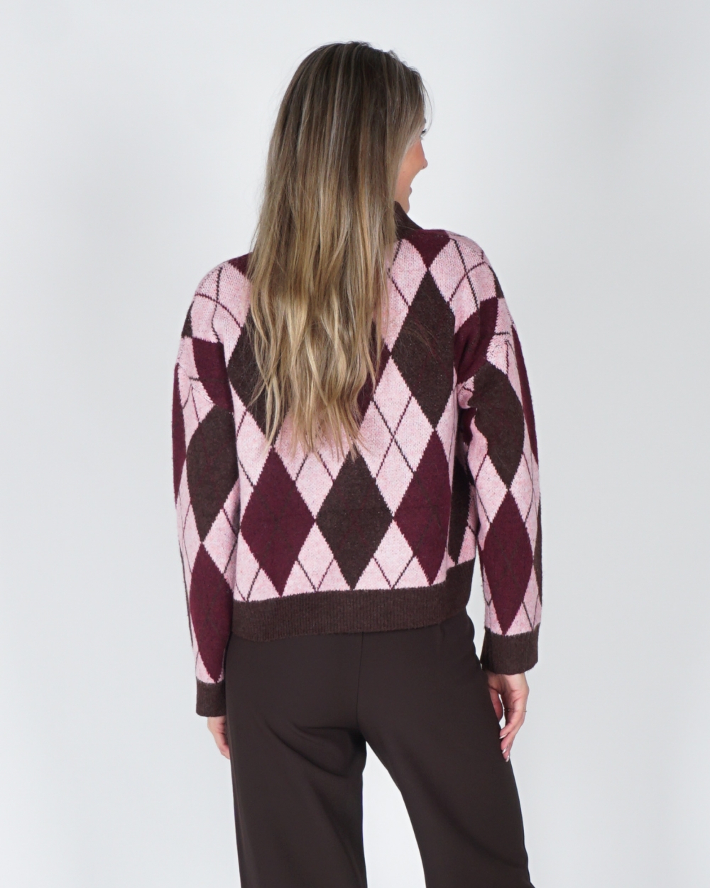 POLO KNIT GERUIT CHOCO/PINK