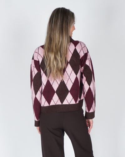 POLO KNIT GERUIT CHOCO/PINK