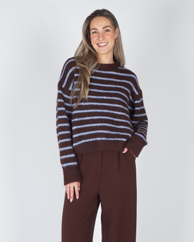 Gossip GESTREEPTE TRUI SANNE BRUIN/BLAUW