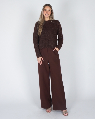 TRUI LUREX MET KNOPEN BRUIN
